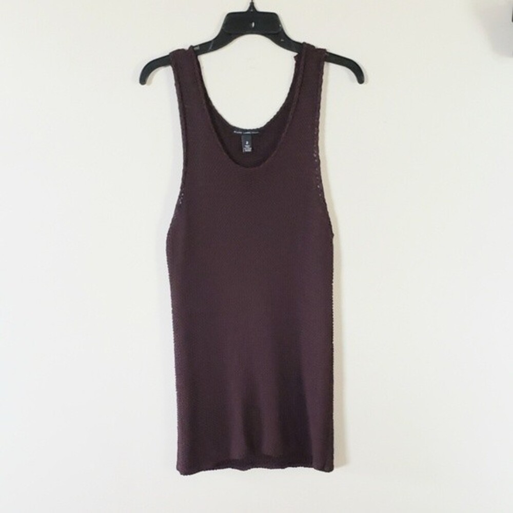 Black Label by Chico's Chocolate Brown Knit Sleeveless Sweater Size 2